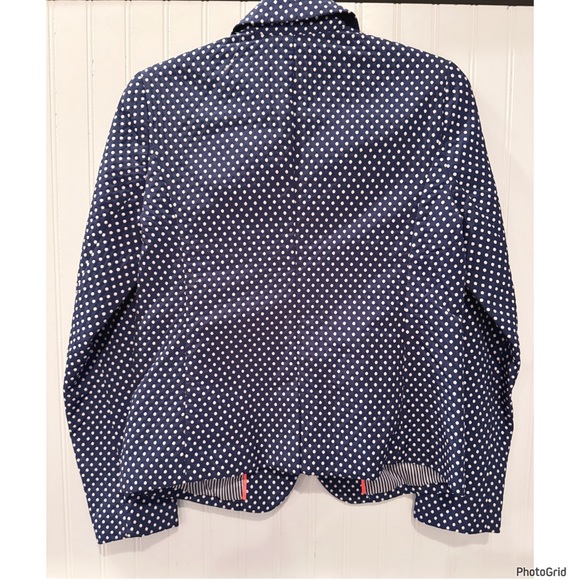 NWOT Gap Academy Blazer Blue Polka Dot Size 6 - Picture 3 of 3